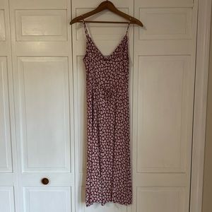 Reformation Gemstone Dress in Grenadine - red with white flowers (size 6)
